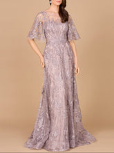 Load image into Gallery viewer, Modest, Cape Sleeve A-line Gown