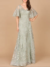 Load image into Gallery viewer, V-neck, Cape Sleeve Gown