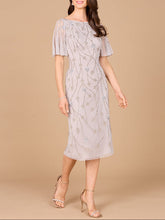 Load image into Gallery viewer, Beaded Midi Dress with Cape Sleeves
