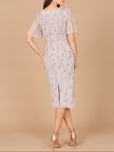 Load image into Gallery viewer, Beaded Midi Dress with Cape Sleeves