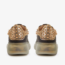 Load image into Gallery viewer, The Venezia Gold &amp; Black Leather Women Sneaker