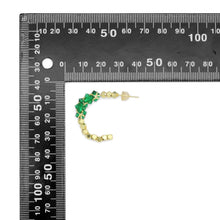 Load image into Gallery viewer, Gold Silver Crystal Diamond cut Ball Hoop Earrings, Sku#LX474c
