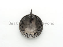 Load image into Gallery viewer, NEW Enamel Black Round Star Pendant,CZ Micro Pave Oil Drop Round pendant,Enamel pendant,Enamel Jewelry,40x43mm,sku#F590