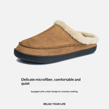 Load image into Gallery viewer, Men's Fur-Lined Non-Slip Bean Slippers | Warm Indoor Cotton Shoes | EU 39–49
