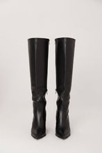 Load image into Gallery viewer, Women's Thigh High Boots – Pointed Toe Chunky Heel Side Zip | Brown &amp; Black | Sizes 34–43