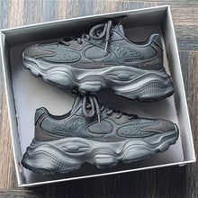 Load image into Gallery viewer, Men's Chunky Soled Dad Sneakers | Mesh Upper Lace-Up Athletic Shoes | Beige Black Gray