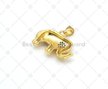 Load image into Gallery viewer, CZ Micro Pave Elephant Shape Pendant, 18K Gold Filled Elephant Charm, Necklace Bracelet Charm Pendant, 22x16mm, Sku#LK467