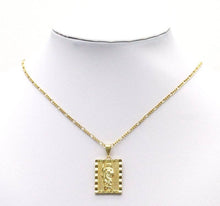 Load image into Gallery viewer, Gold CZ Pharaoh Rectangle Dog Tag Charm, Sku#LK710