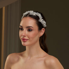 Load image into Gallery viewer, Crystal Beads and Pearl Bridal Hairvine
