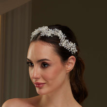 Load image into Gallery viewer, Crystal Beads and Pearl Bridal Hairvine