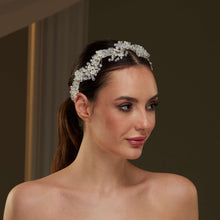 Load image into Gallery viewer, Crystal Beads and Pearl Bridal Hairvine