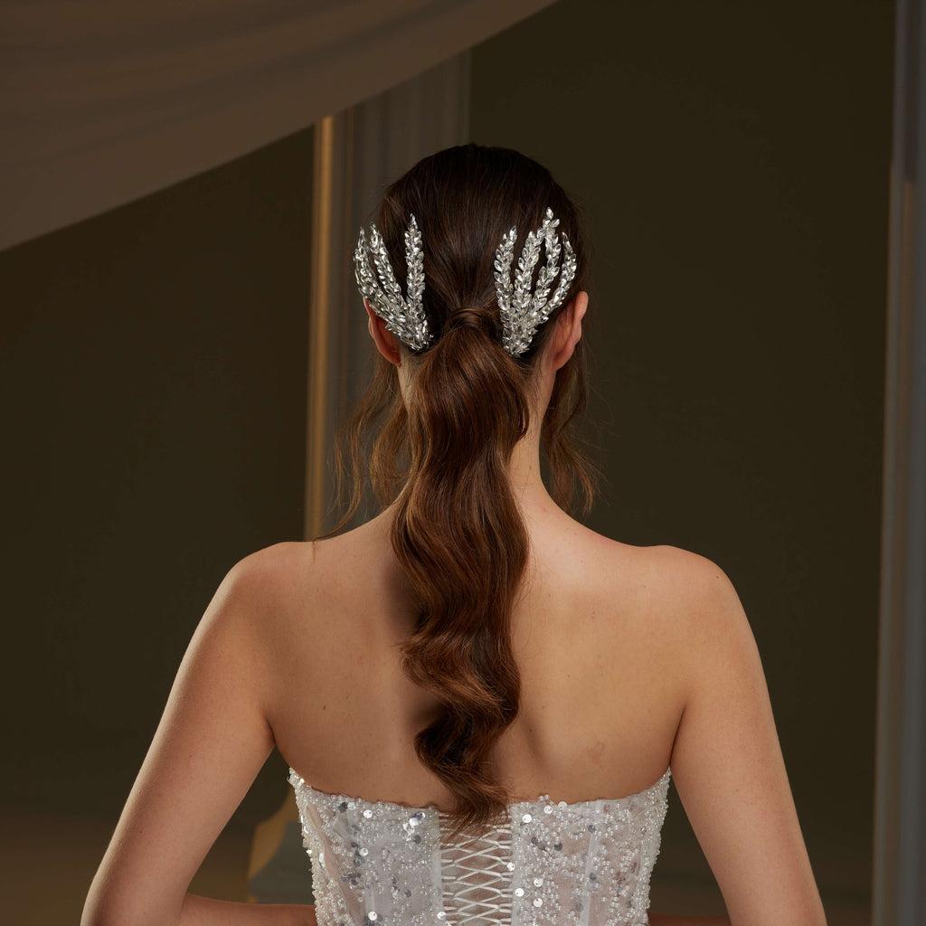 Two-Piece Rhinestone Hair Comb Set