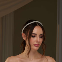 Load image into Gallery viewer, Pearl and  Crystal Halo Band