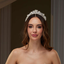 Load image into Gallery viewer, Pearl and Crystal Bridal Tiara