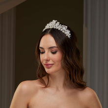 Load image into Gallery viewer, Pearl and Crystal Bridal Tiara