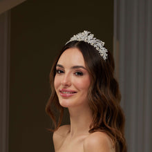 Load image into Gallery viewer, Pearl and Crystal Bridal Tiara