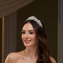 Load image into Gallery viewer, Elegant Crystal &amp; Pearl Tiara