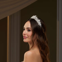 Load image into Gallery viewer, Elegant Crystal &amp; Pearl Tiara