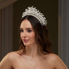 Load image into Gallery viewer, Luxury Bridal Tiara with Crystals &amp; Pearls