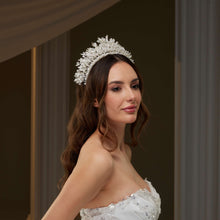 Load image into Gallery viewer, Luxury Bridal Tiara with Crystals &amp; Pearls