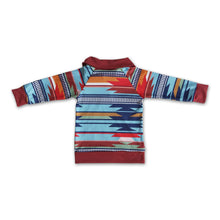 Load image into Gallery viewer, Aztec print long sleeve zipper kids pullover