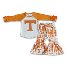 Load image into Gallery viewer, Long sleeve bell bottom pants girls team set