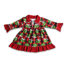 Load image into Gallery viewer, Cute green face print baby girls Christmas night gown