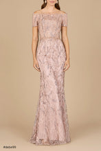 Load image into Gallery viewer, Off Shoulder Mermaid Gown with Short Sleeves