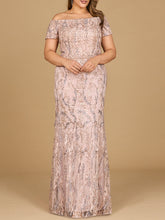 Load image into Gallery viewer, Off Shoulder Mermaid Gown with Short Sleeves