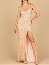 Load image into Gallery viewer, Lara 29004 - Fitted Beaded Gown with Spaghetti Straps