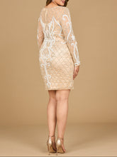 Load image into Gallery viewer, Long Sleeve Cocktail Dress with V-Neckline