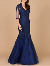 Load image into Gallery viewer, Long Sleeve, Mermaid Lace Gown