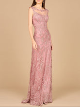 Load image into Gallery viewer, Detachable Half Sleeve Lace Sheath Gown