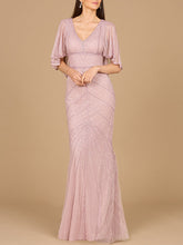 Load image into Gallery viewer, Cape Sleeve Beaded Gown
