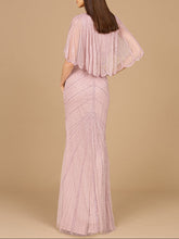 Load image into Gallery viewer, Cape Sleeve Beaded Gown