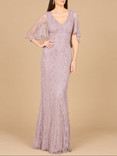 Load image into Gallery viewer, Cape Sleeve Mermaid Gown