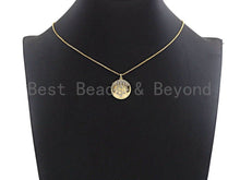 Load image into Gallery viewer, CZ Micro Pave Shooting Star Coin Charm, celetration star coin, Z433
