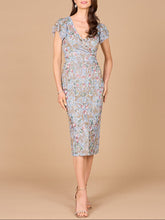 Load image into Gallery viewer, Floral Beaded Midi Dress