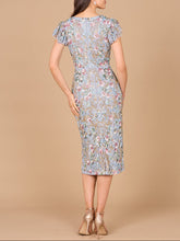Load image into Gallery viewer, Floral Beaded Midi Dress