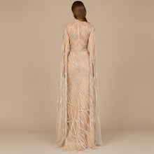Load image into Gallery viewer, High Neck Gown with Long Cape Sleeves