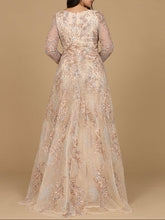 Load image into Gallery viewer, Lace Long Sleeve Gown with Overskirt