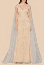 Load image into Gallery viewer, Long Cape Beaded Gown