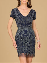 Load image into Gallery viewer, Cap Sleeve Beaded Cocktail Dress