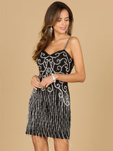 Load image into Gallery viewer, Beaded Cocktail Dress with Fringe