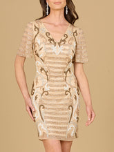 Load image into Gallery viewer, Beaded Short Sleeve Cocktail Dress