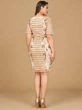 Load image into Gallery viewer, Beaded Short Sleeve Cocktail Dress