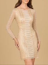 Load image into Gallery viewer, Long Sleeve, High Neck Cocktail Dress