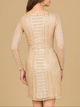 Load image into Gallery viewer, Long Sleeve, High Neck Cocktail Dress