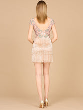 Load image into Gallery viewer, Cap Sleeve Cocktail Gown with Fringes