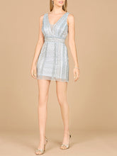 Load image into Gallery viewer, V-Neck Sleeveless Beaded Cocktail Dress
